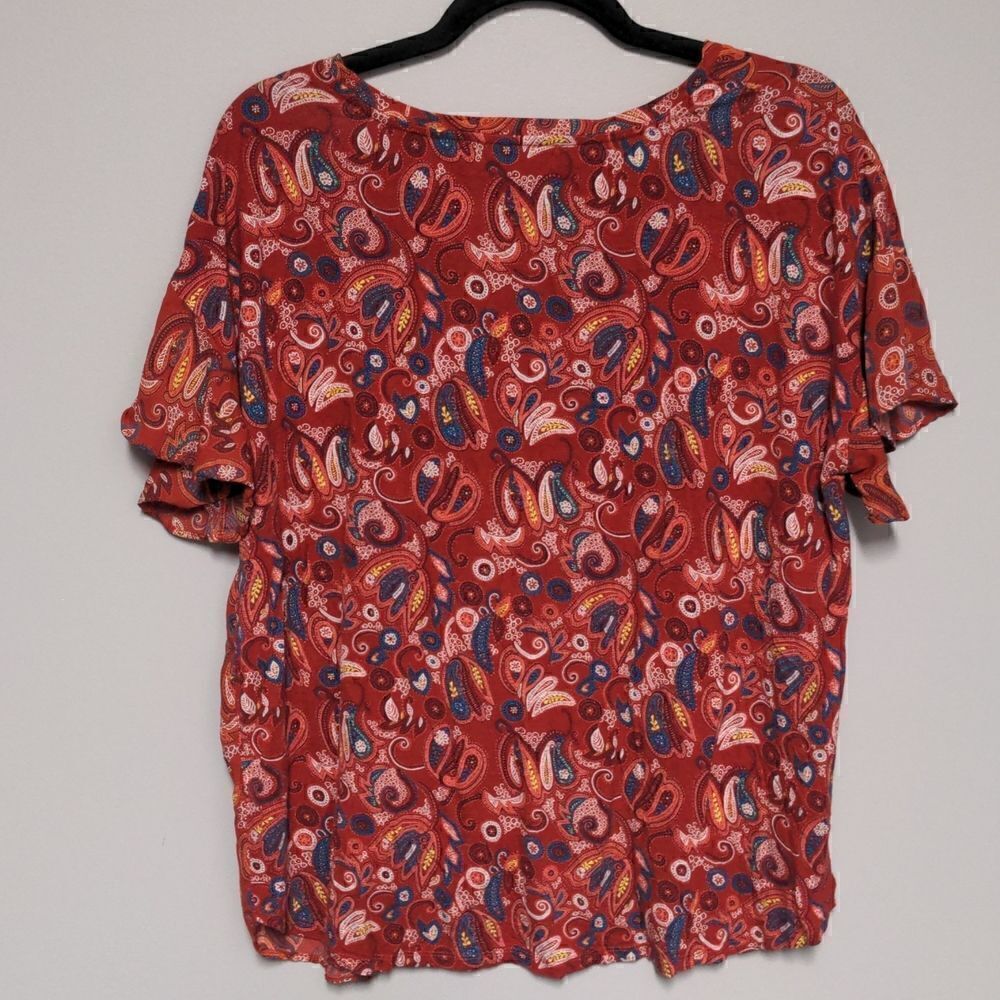 Loft Paisley Print Drop Shoulder Flutter Sleeve - Picture 5 of 6